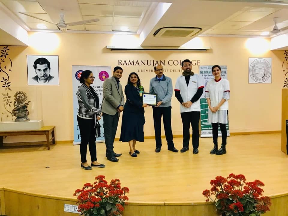 Felicitation for Organising Eye Camp