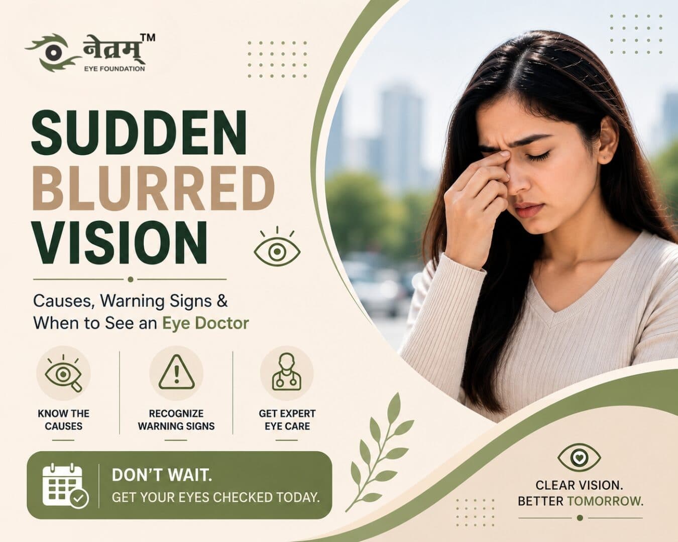 Sudden blurred vision causes, warning signs and when to see an eye doctor